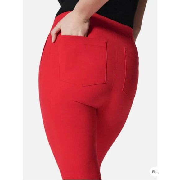 NWT Spanx Womens Petite Red Polished Kick Flare Pants, Small - Picture 4 of 16